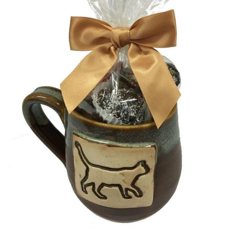 Cat Handmade Mug- Filled w/ Hand Dipped Chocolates